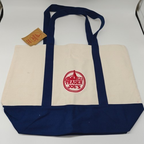 Trader Joe’s Canvas Tote Shopping Bag – LARGE CLASSIC NAVY BLUE – NEW TAGS US