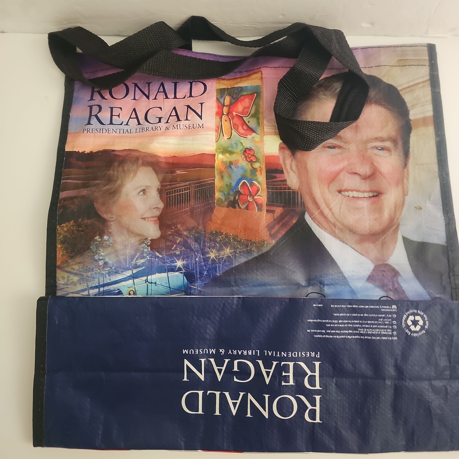 Ronald Reagan Reusable Shopping Tote Bag Size 5x15x15″ Presidential Library