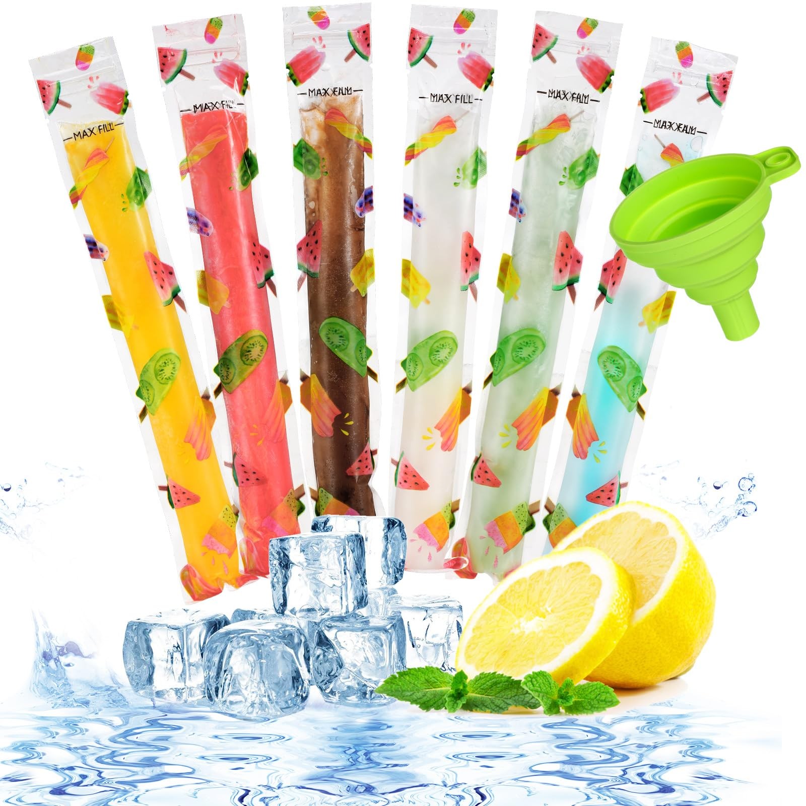 Yiyiring 300 Pcs Disposable Ice Pop Mold 11 x 2 inches, as the picture shown
