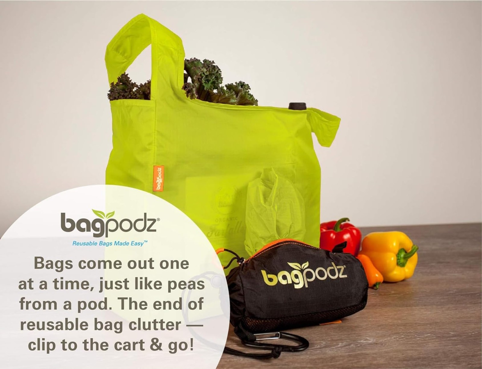 BagPodz Sturdy Reusable Grocery Bags Foldable and Washable – Made From RipSto…