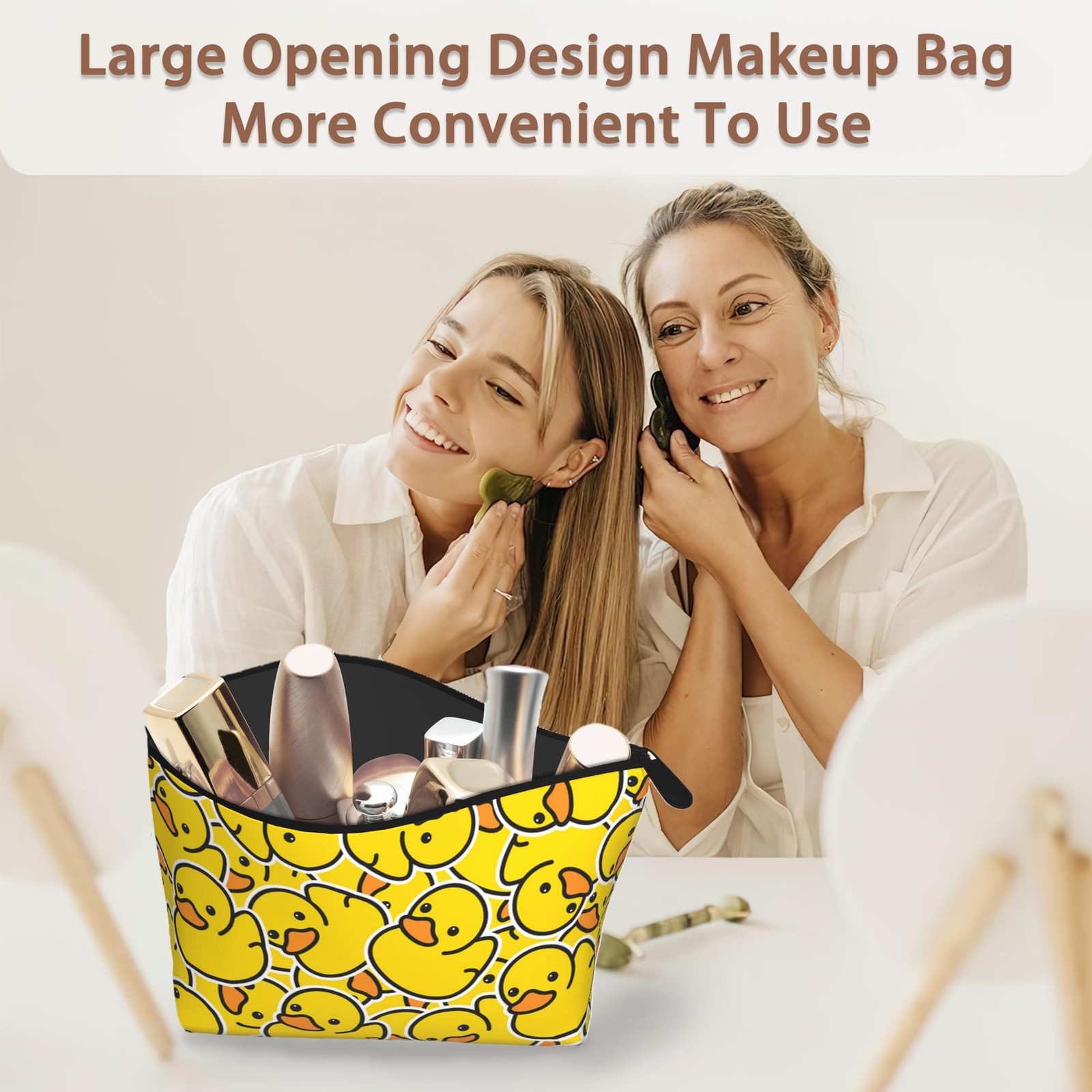 Duck Makeup Bag Cartoon Yellow Cosmetic Bags for