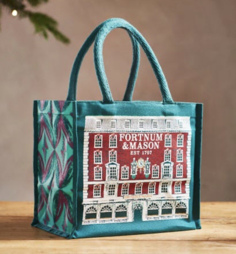 Fortnum Mason London Piccadilly Green Christmas Bag 2024 Storefront Holiday New