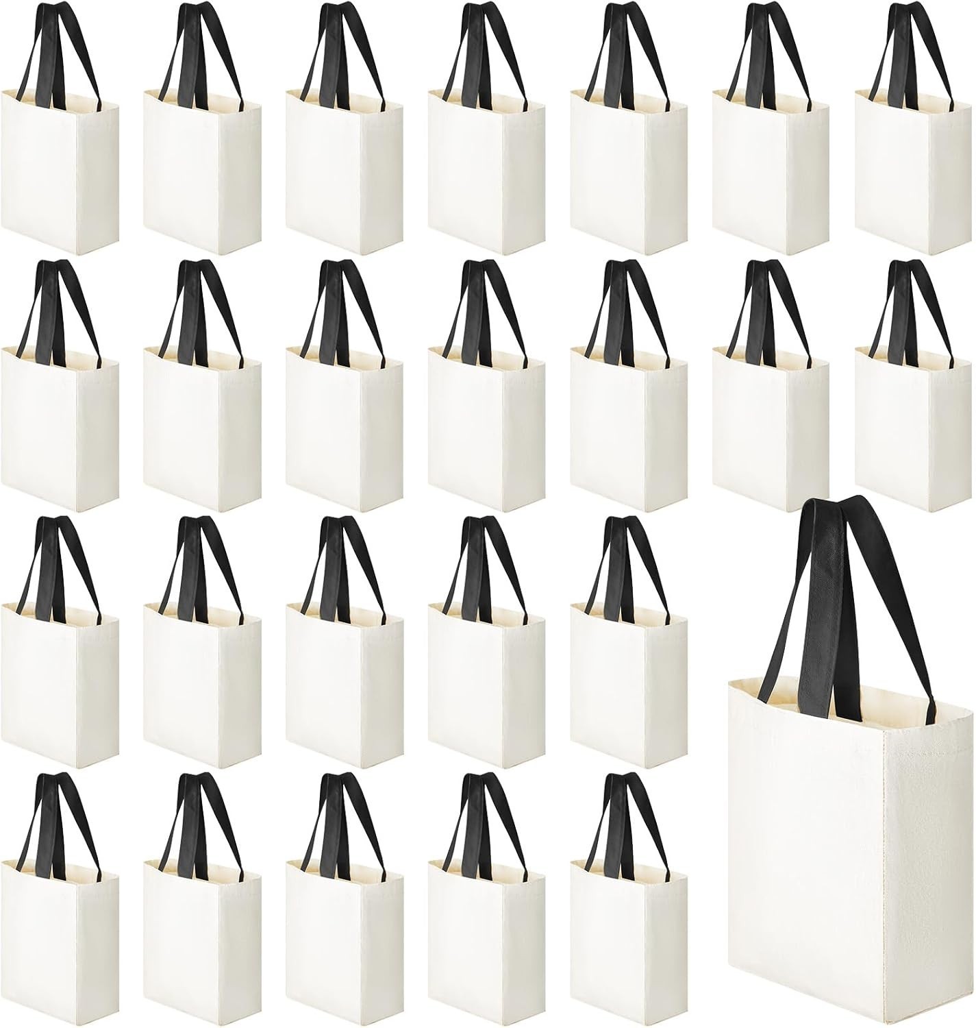 24 PC Mini Tote Bag Sublimation Blank Canvas Tote Reusable Grocery Bags DIY