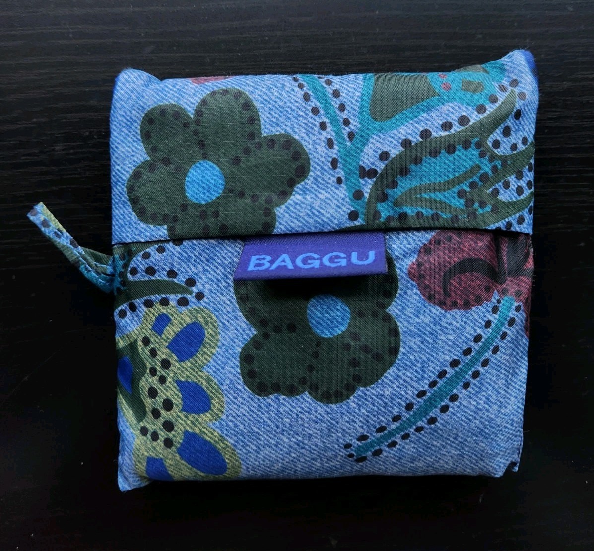 Baggu Digital Denim Birds Standard Reusable Bags NWOT