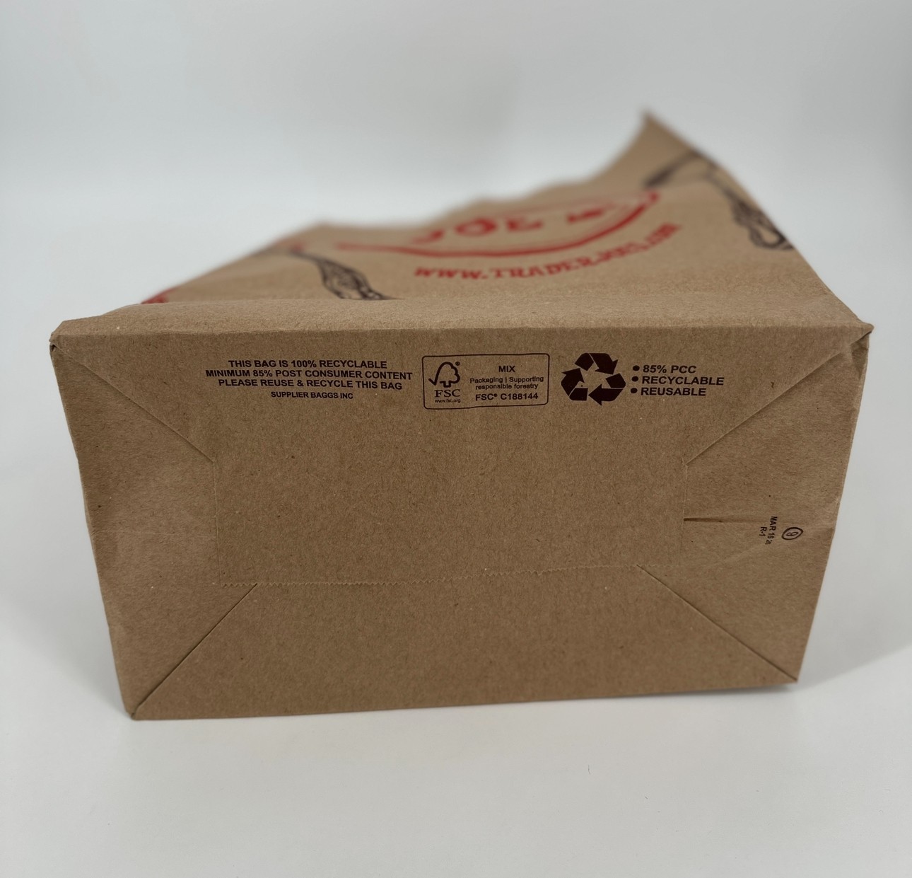 Trader Joe’s Reusable Burlap Shopping Bag Vegetables 16x12x8” 2 Paper Bags Set