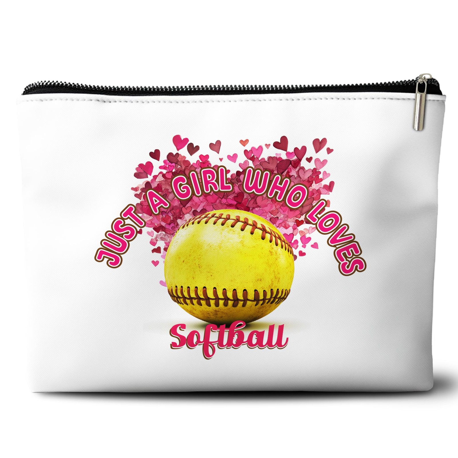 Rone168 Softball Gifts for Girls Makeup Bag, Yellow