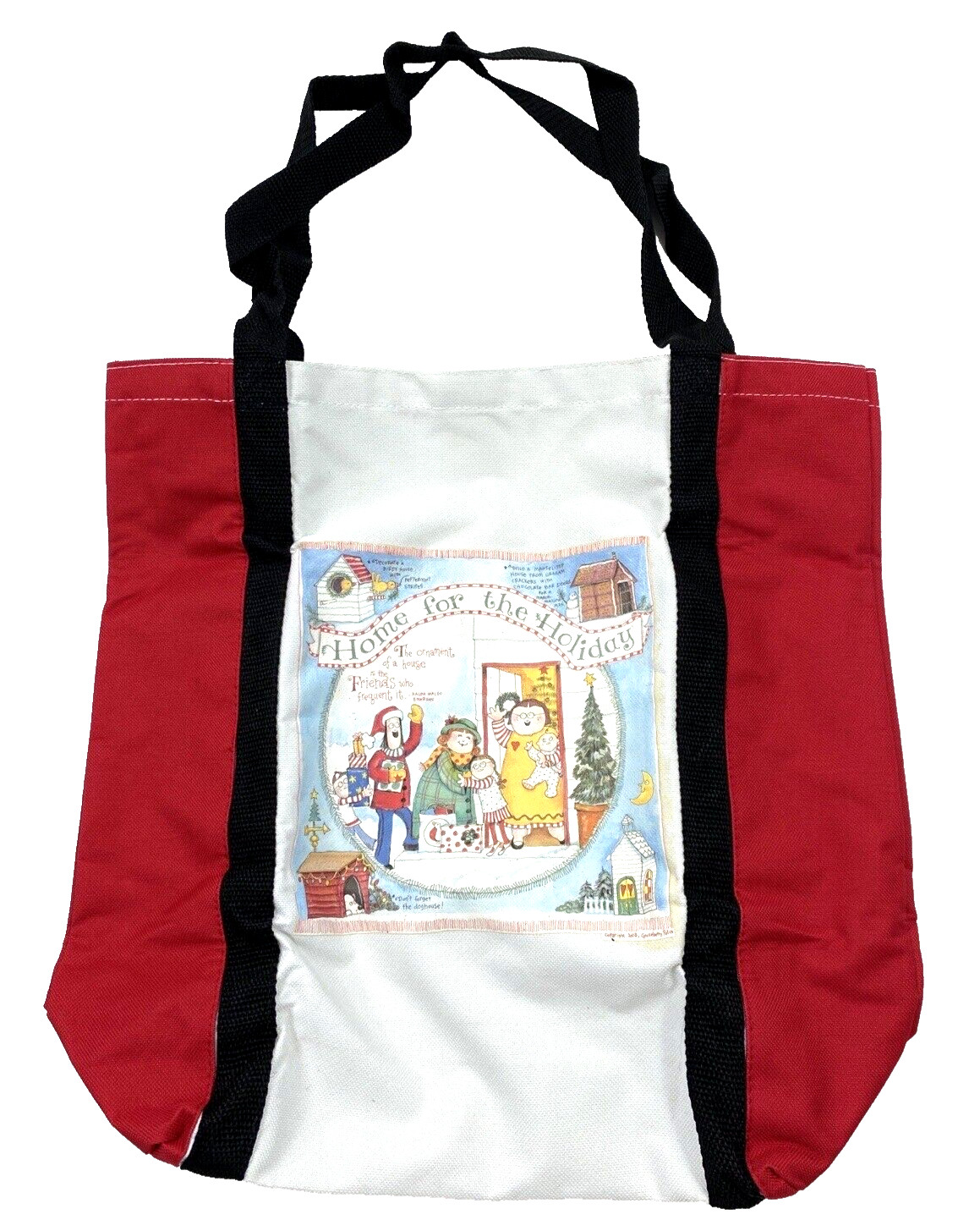 Gooseberry Patch Canvas Christmas Holiday Shopping Tote Bag