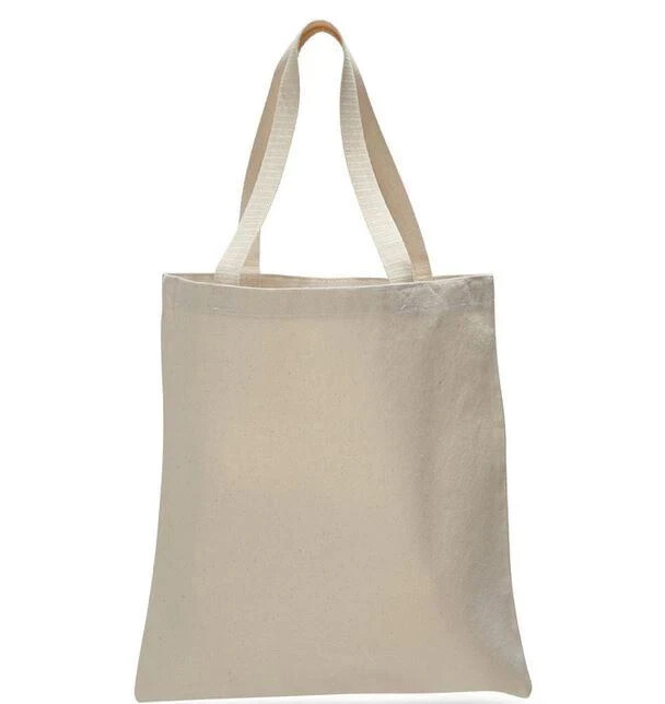 Economical Organic Cotton Reusable Shopping Tote Bags Natural