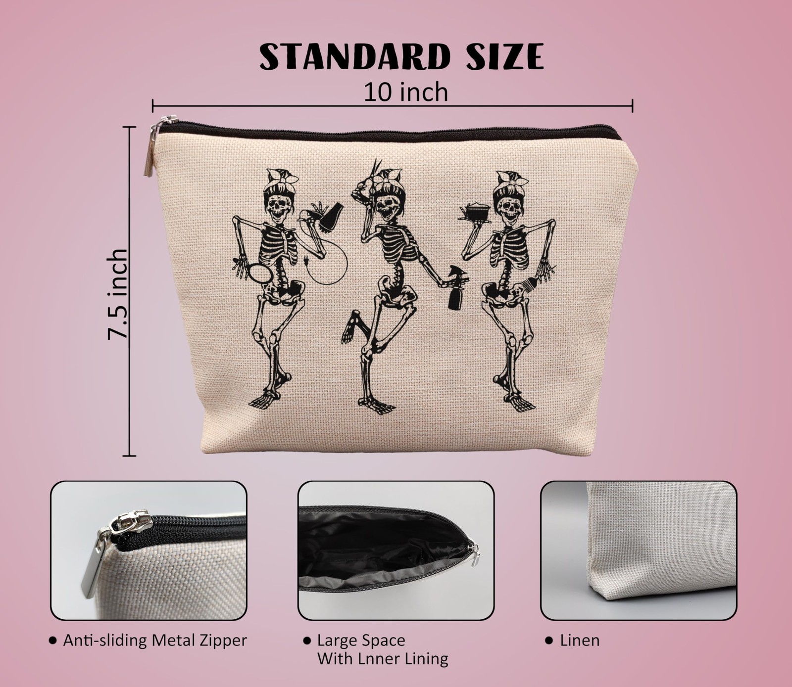 uinwk Hair Stylist Makeup Bag,Goth Bag Cosmetic hairdresser–03