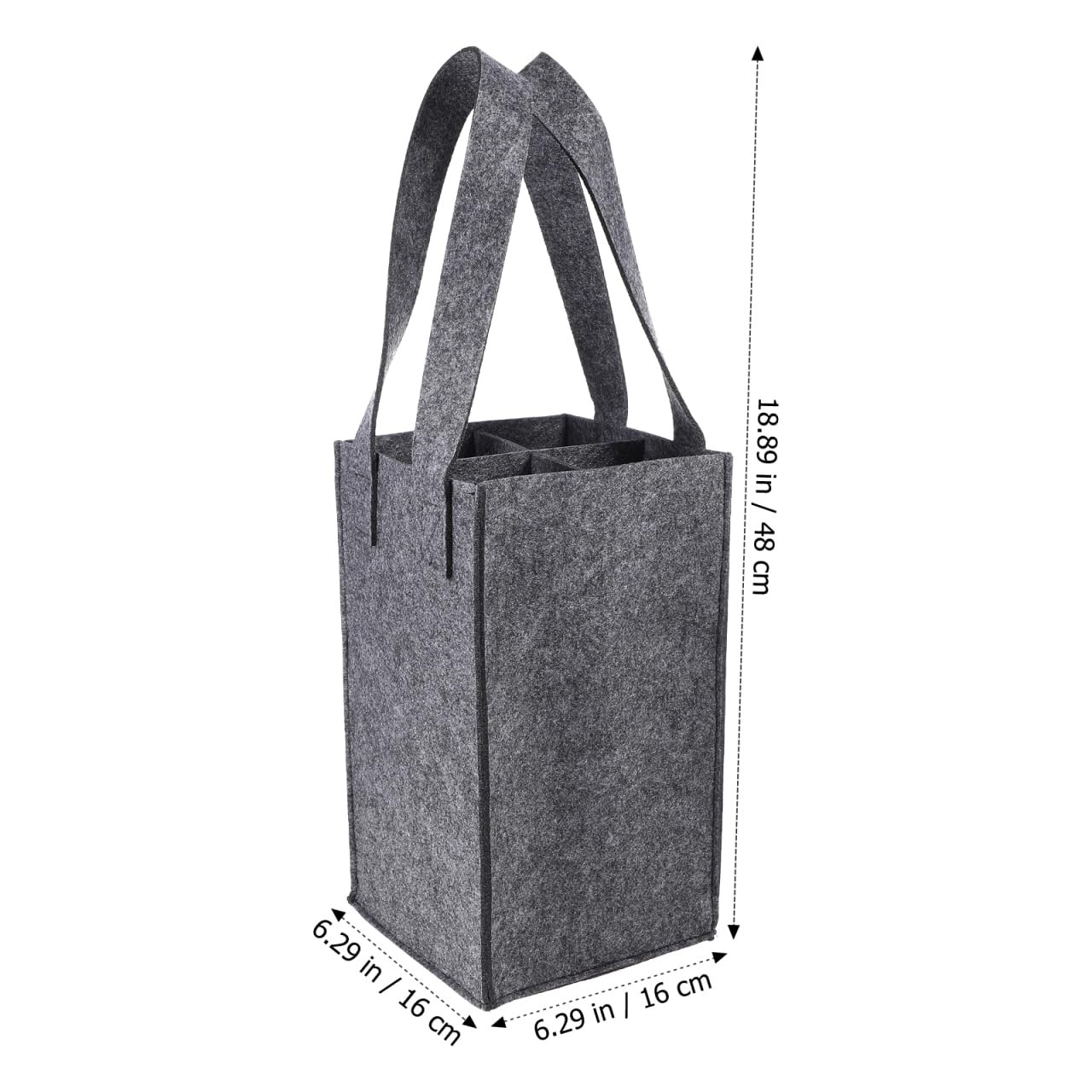 Felt Wine Carrier Tote Bag For 4 Bottles Reusable Protective Dividers Travel