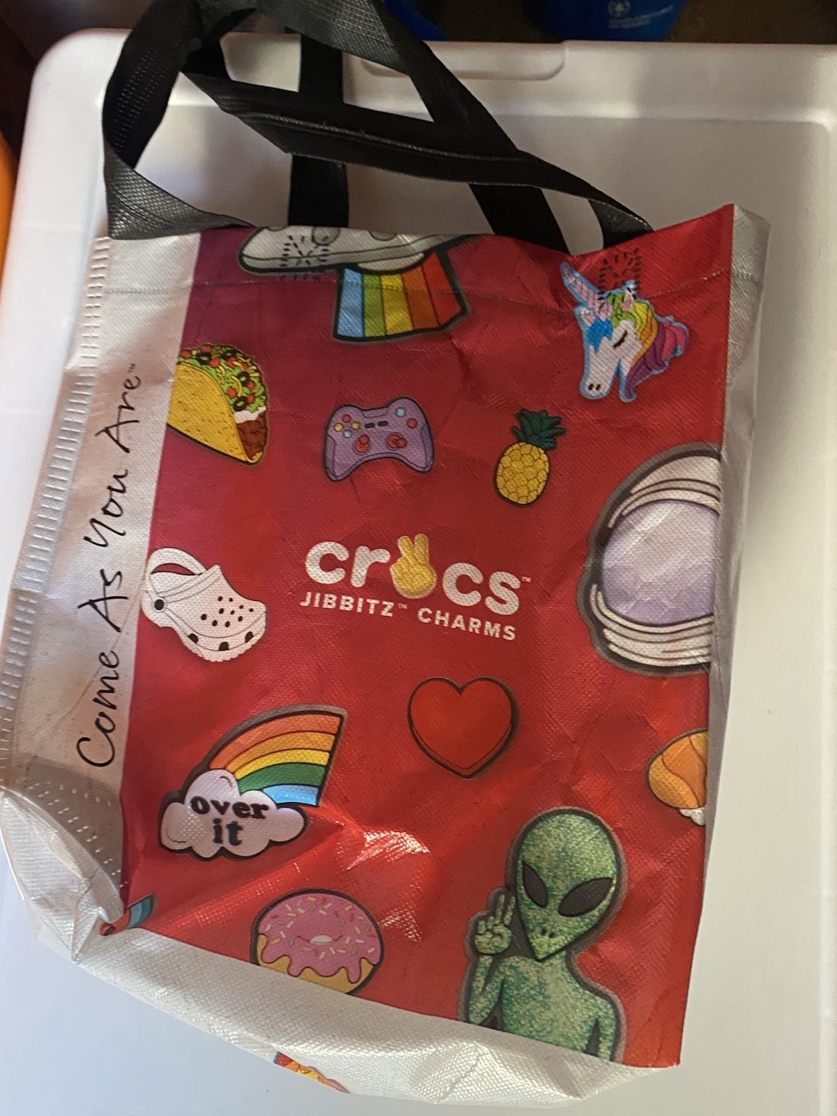Crocs Plastic Reusable Tote Bag 12”H X 9”W X 4” Deep