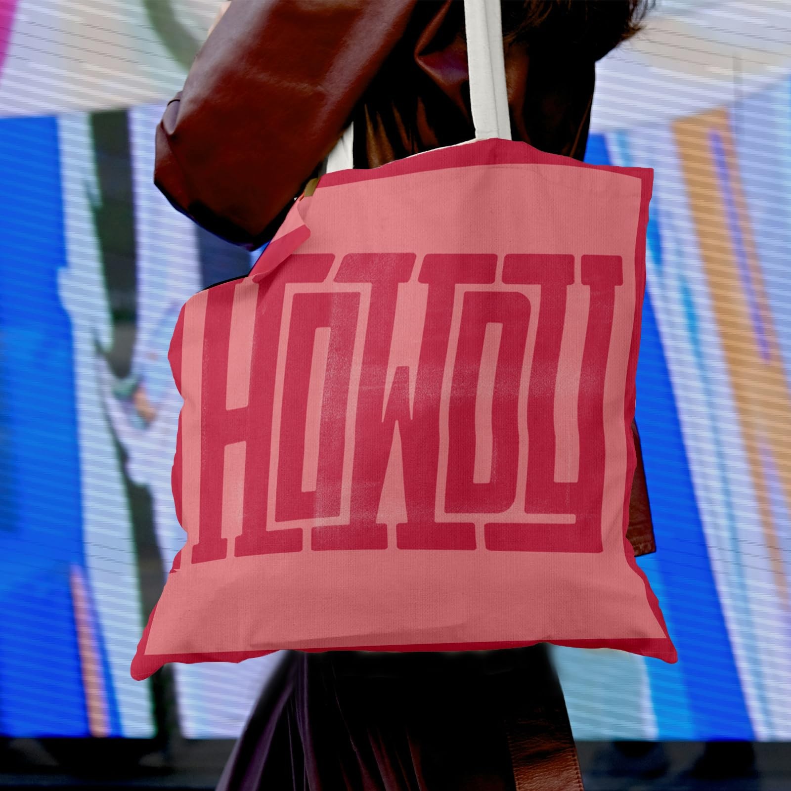 Pink Western Howdy Canvas Tote Bag,Western Shoulder Bag Gifts for Girls Cowgi…