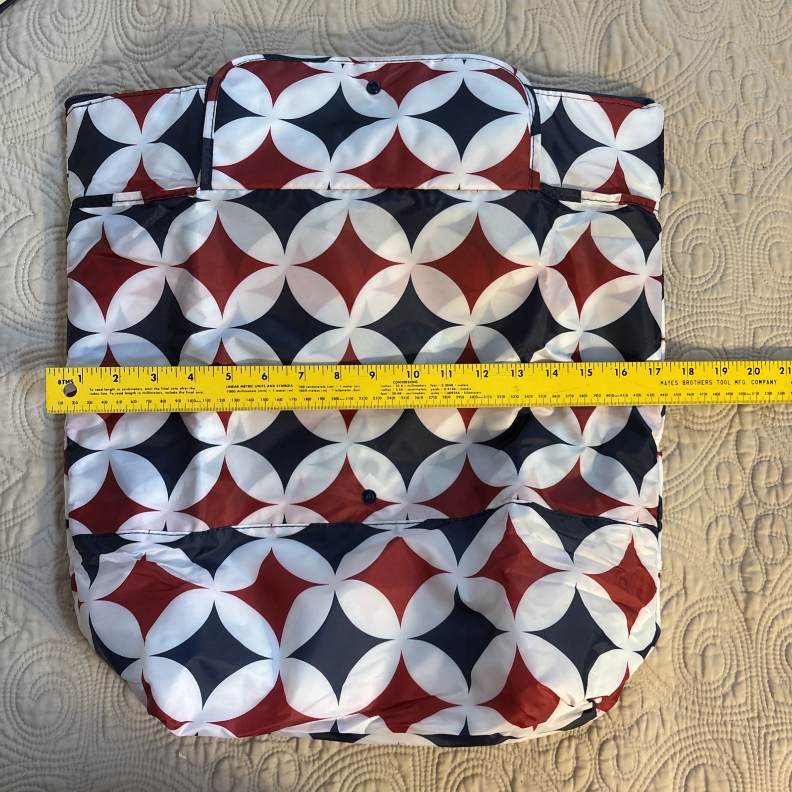 California Innovations Insulated Market Tote Red White Blue 18.5×6.2×17.9″ NIB