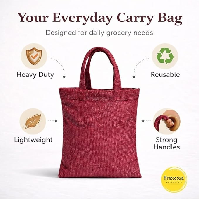 15 x 16 inch Eco-Friendly HDPE Carry Bag | Reusable Grocery & Market / 7 bags