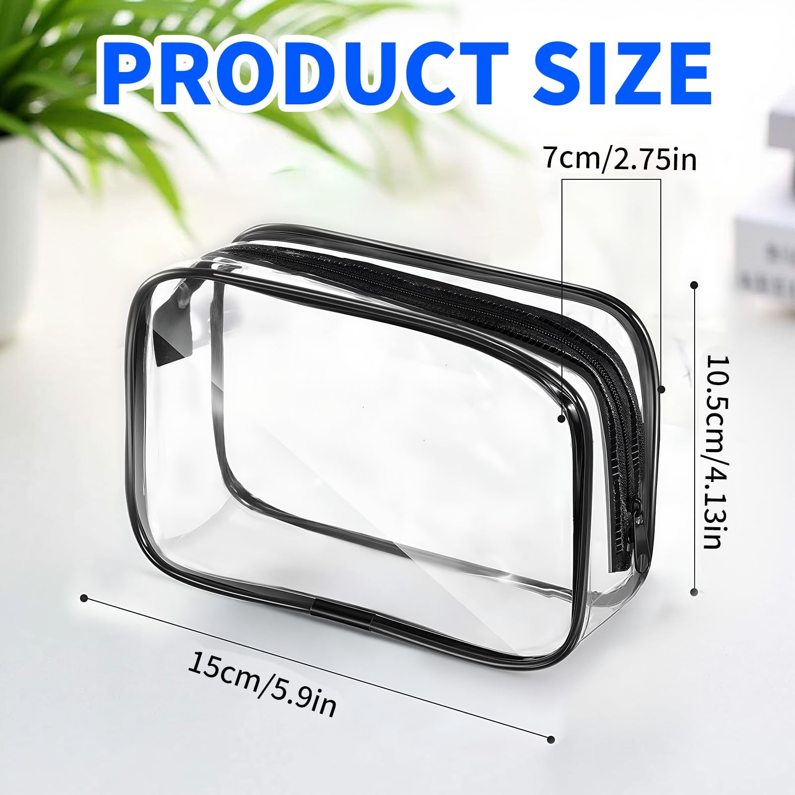 Dismok 16 Packs Clear 15 x 7 x 10.5 cm / 5.9 x 2.75 x 4.13 inches, Black