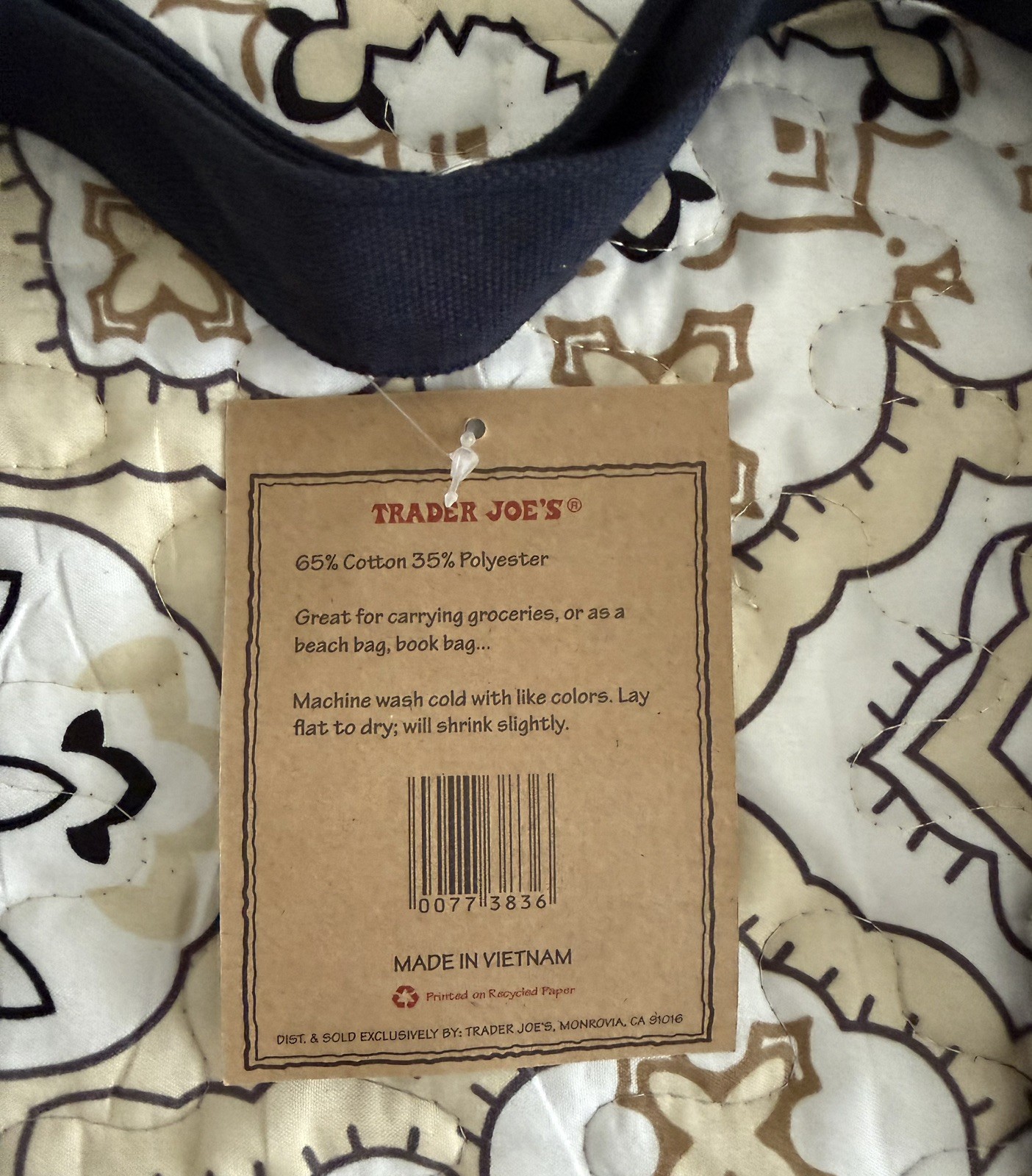 Large Brand New Original Classic Collectible Trader Joe’s Tote Bag Logo Limited