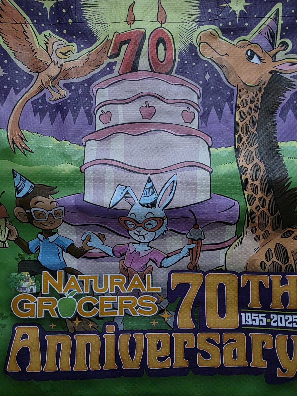 Natural Grocers 70th Anniversary Celebration Bag Reusable Grocery Tote NEW