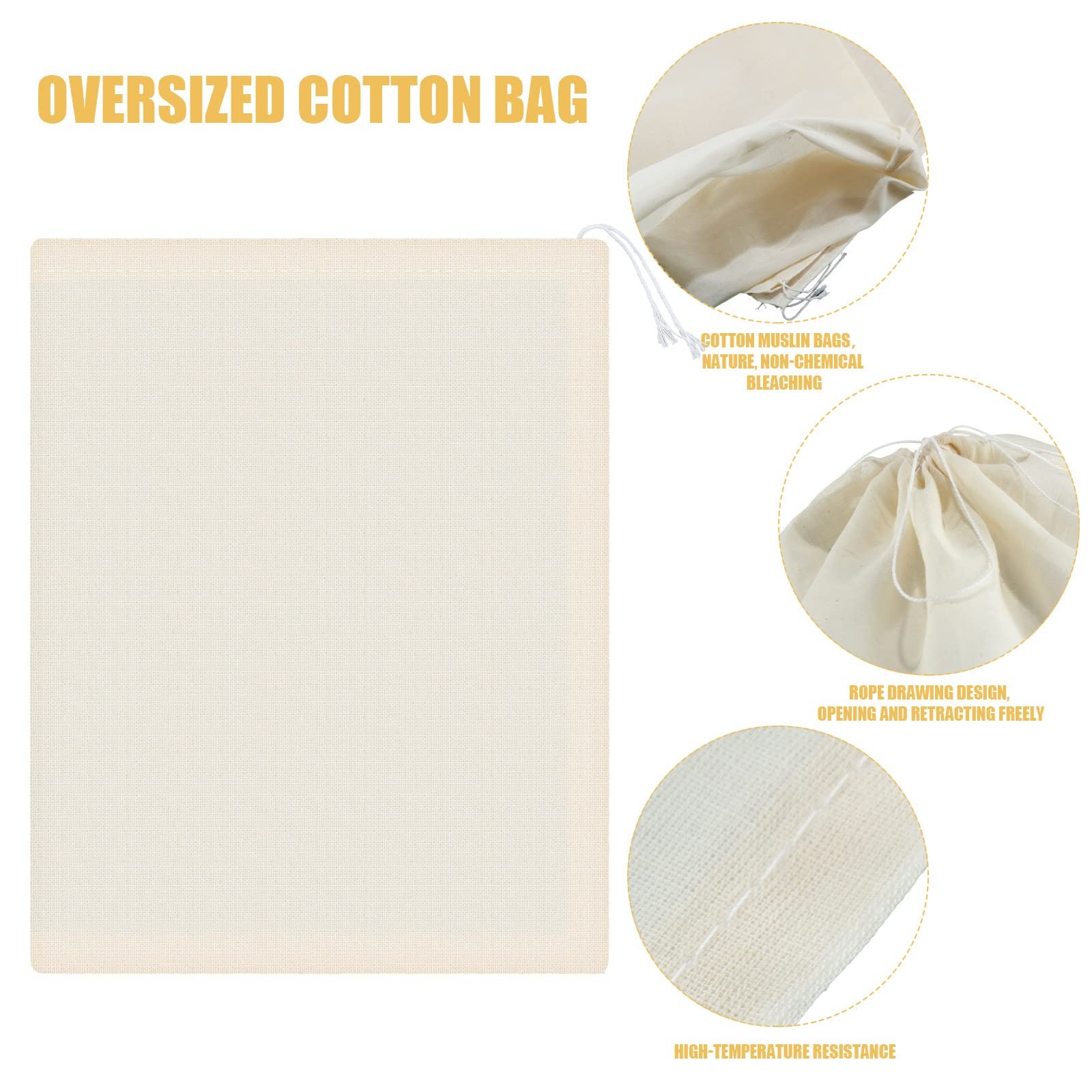 15 Pcs Muslin Bags 15 x 22 Inch Cloth Bags with Drawstring Large Storage pouc…