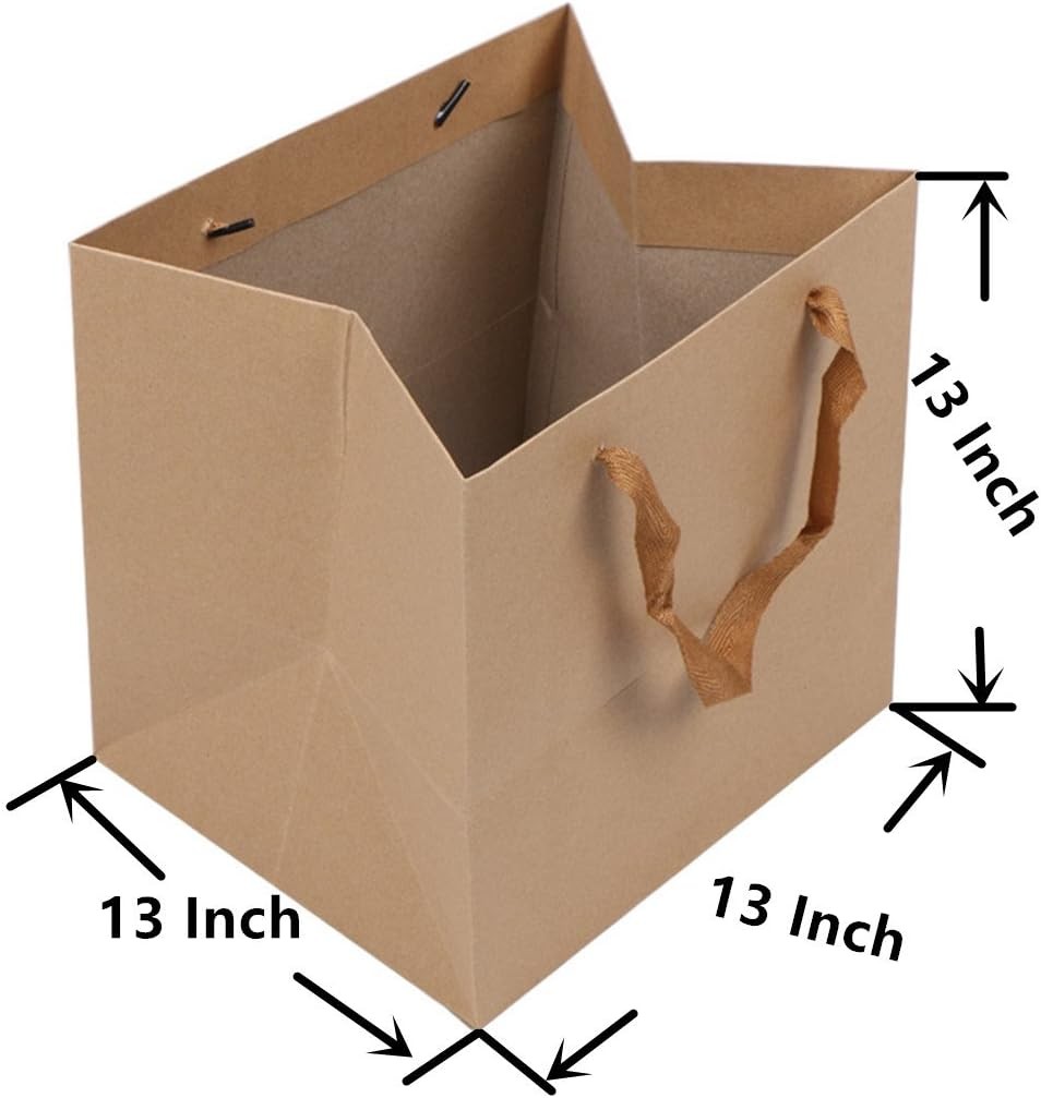Brown Kraft Paper Shopping Handle Bags for Package 13x13x13inch