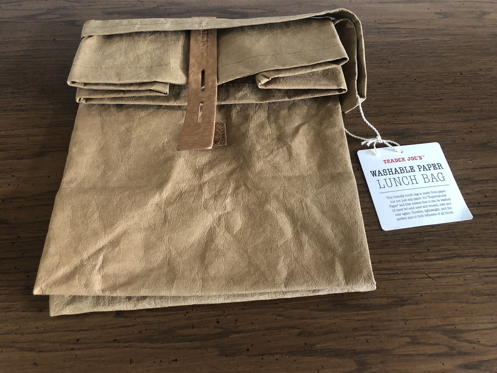 TRADER JOES’S Paper Lunch Bag Washable Reusable Unused
