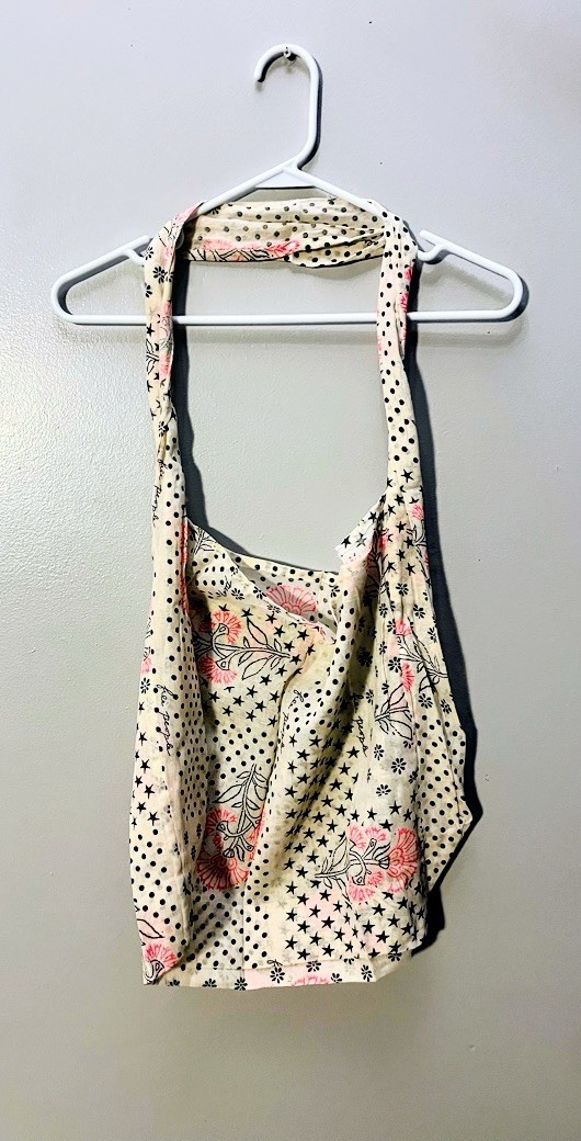 Free People Lightweight Cloth/Linen Reusable Grocery Shopping Tote Bag Pink Flow