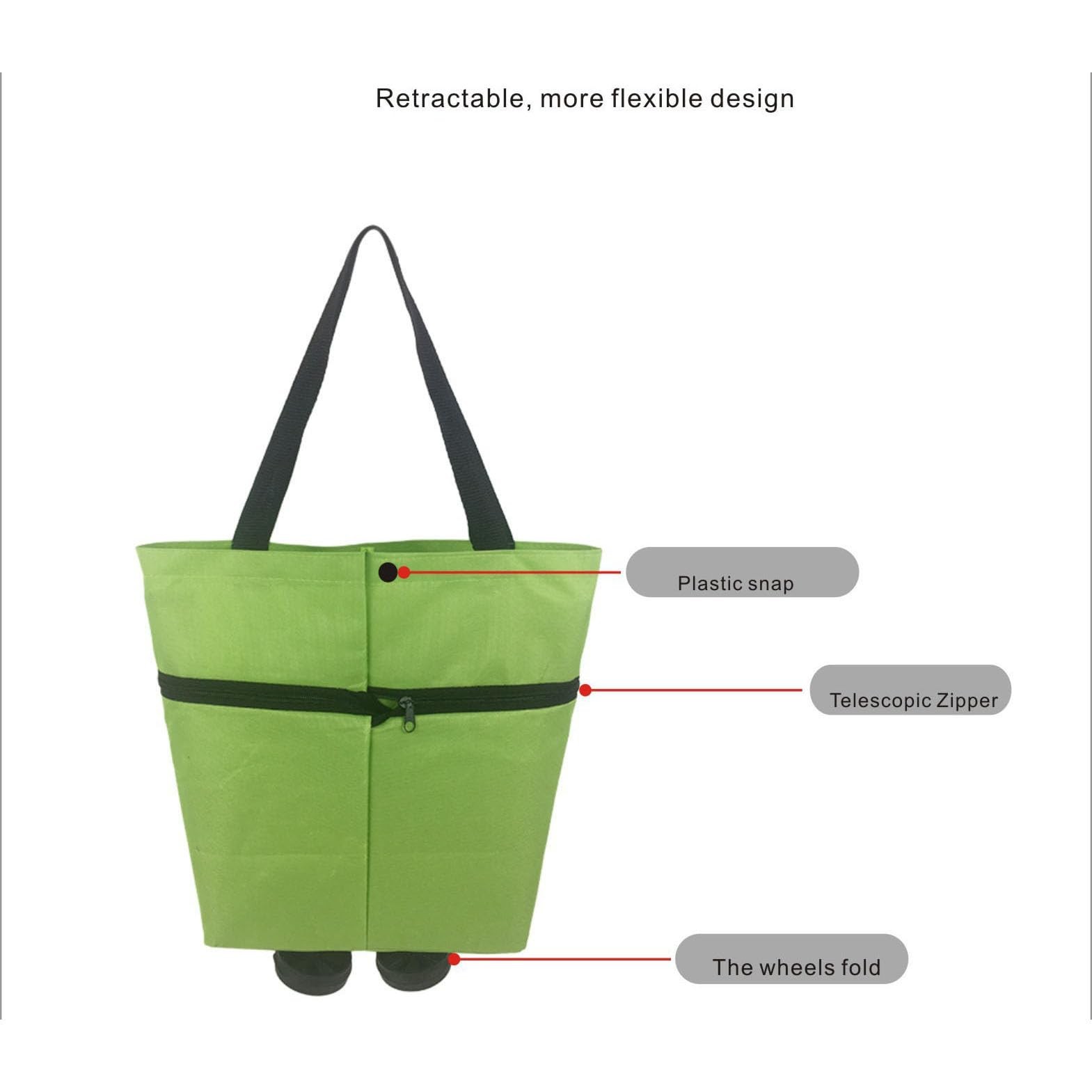 Reusable Grocery Bags with Waterproof Coating and Folding Wheels – Foldable T…