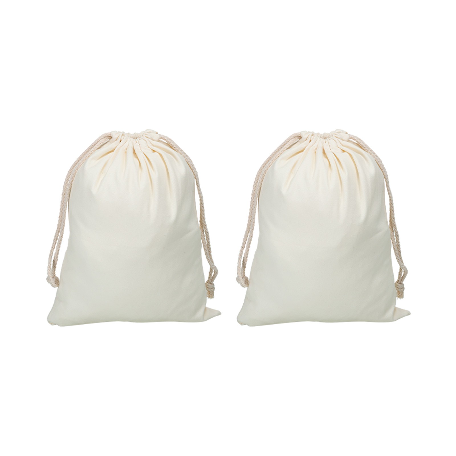 2pcs Polyester Cotton Reusable Drawstring Bags, 12×15″ Dust Bags, Cream