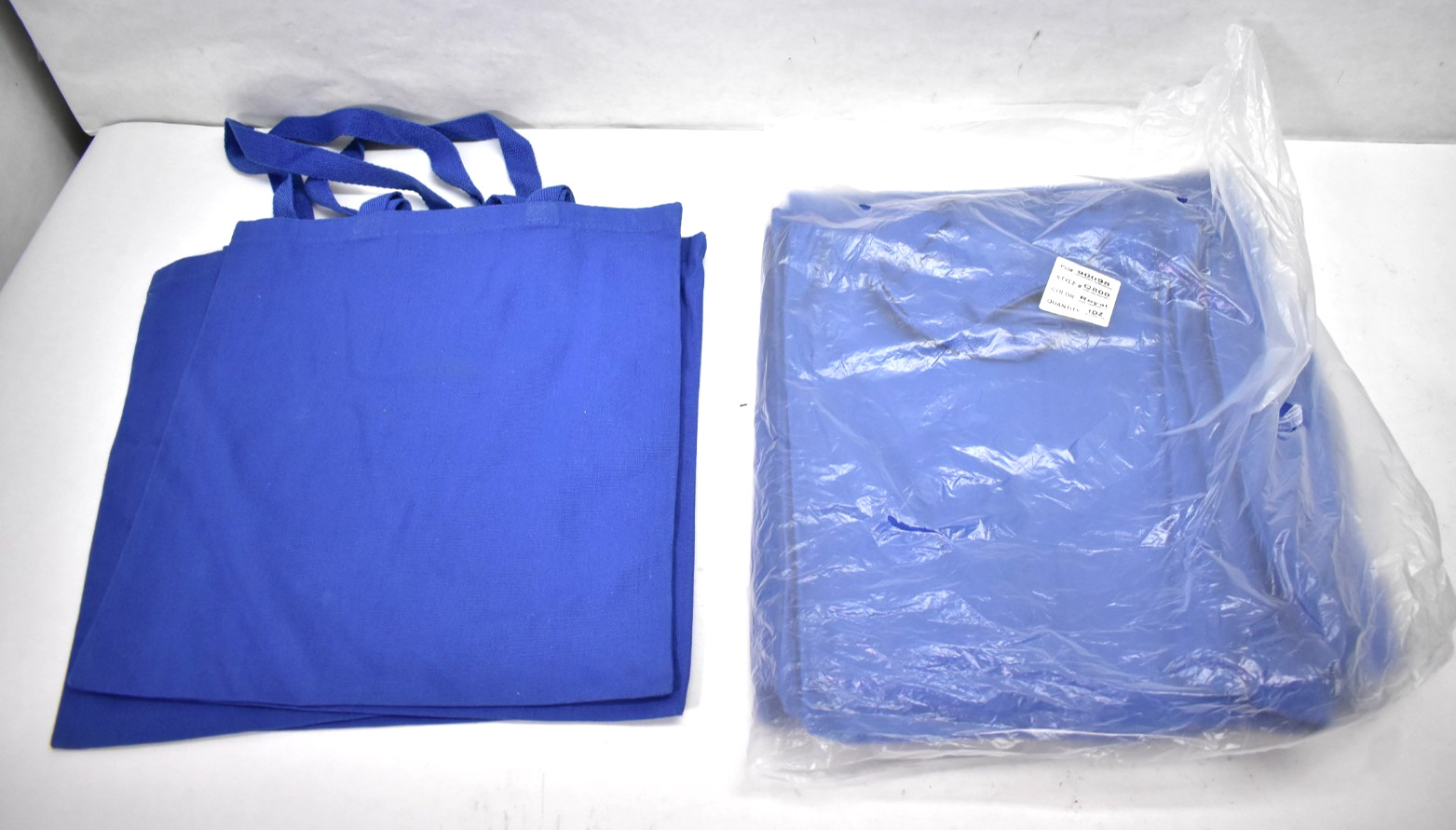 Lot of 16 Q-Tees Q800 Promotional Tote Bags Royal Blue Web Canvas 14″ x 16″