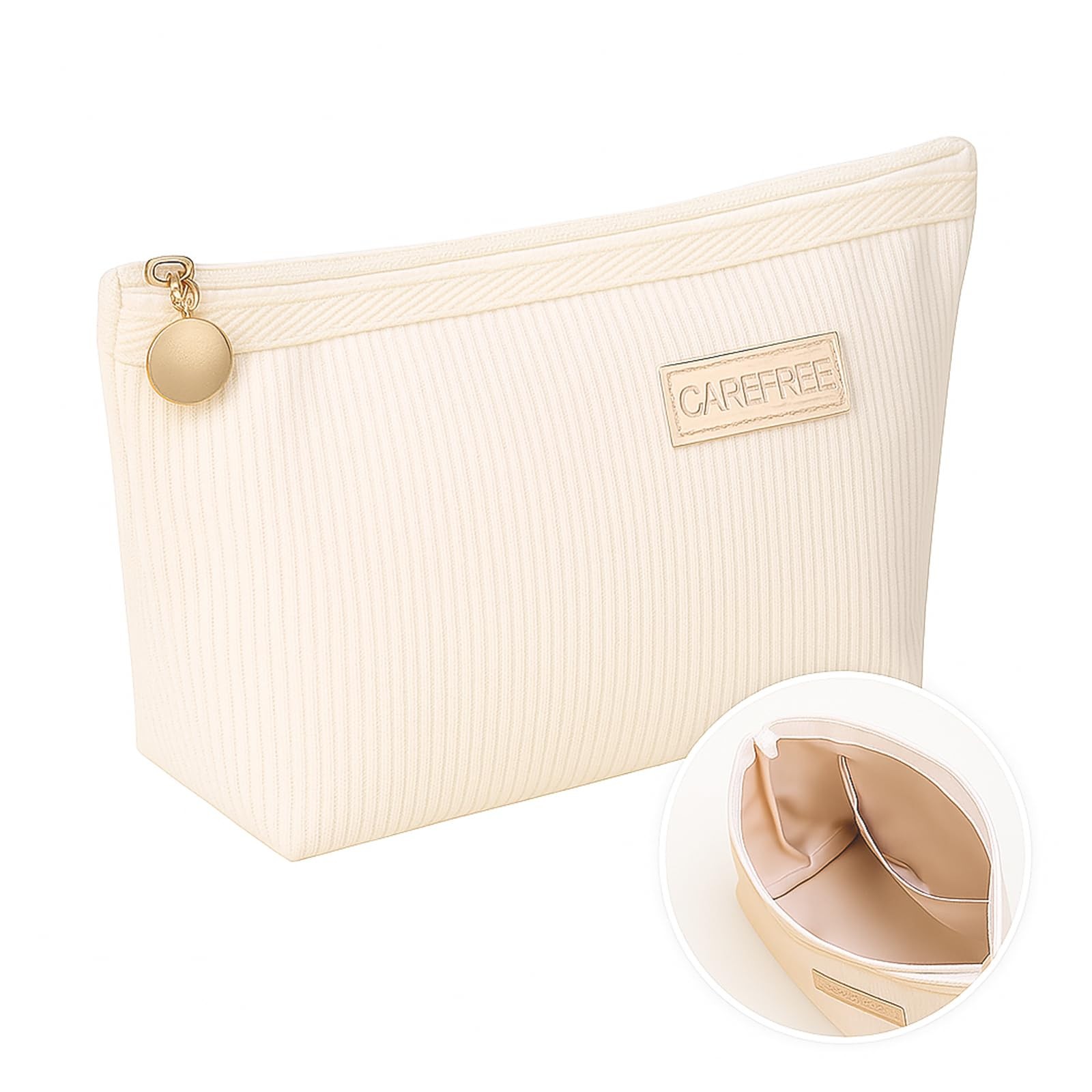 Zinmilin Makeup Bag White,Cosmetic for Purse Make Up Bags,Travel White