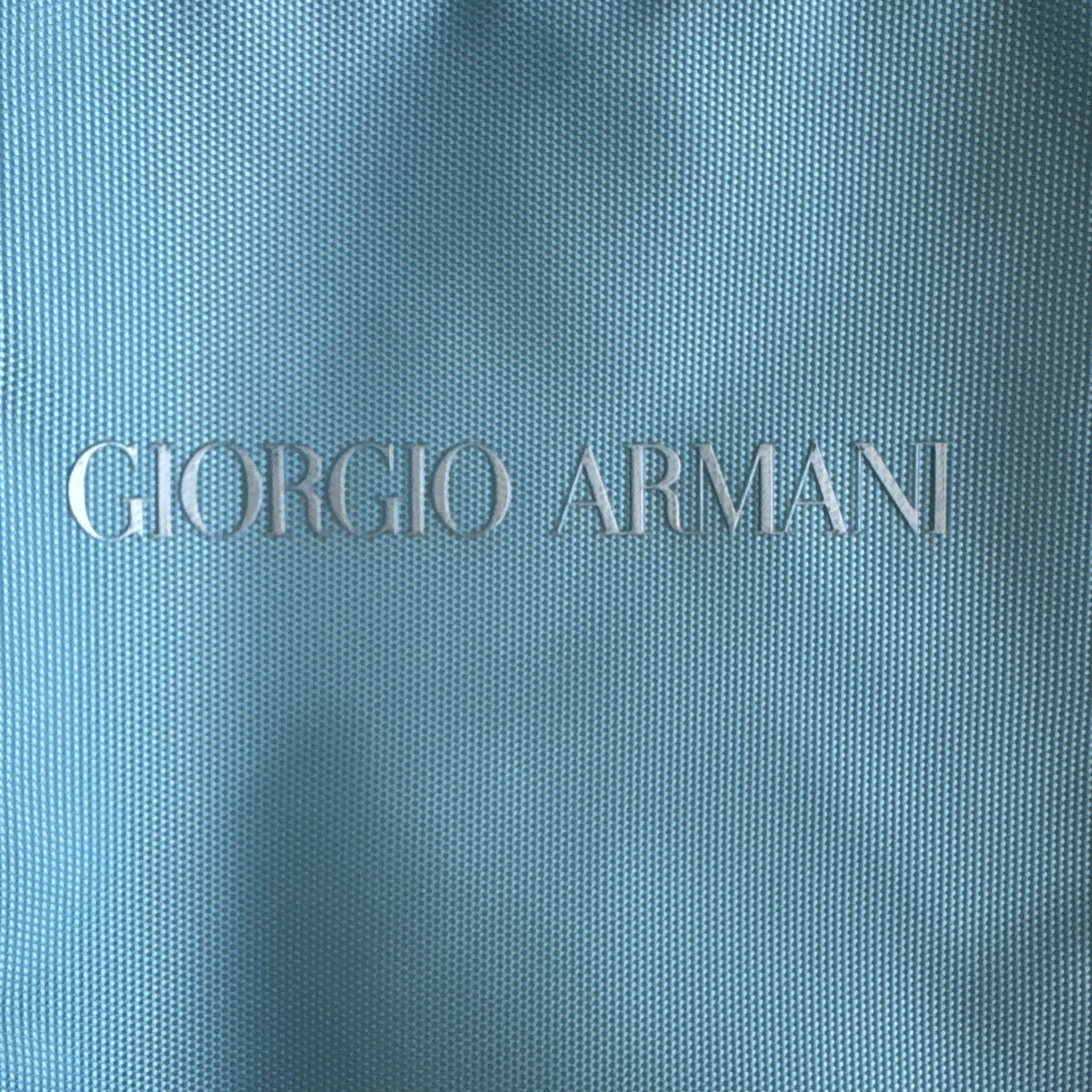 Giorgio Armani Luxury Nylon Large Tote Bag Light Blue Zipper Closure Limited