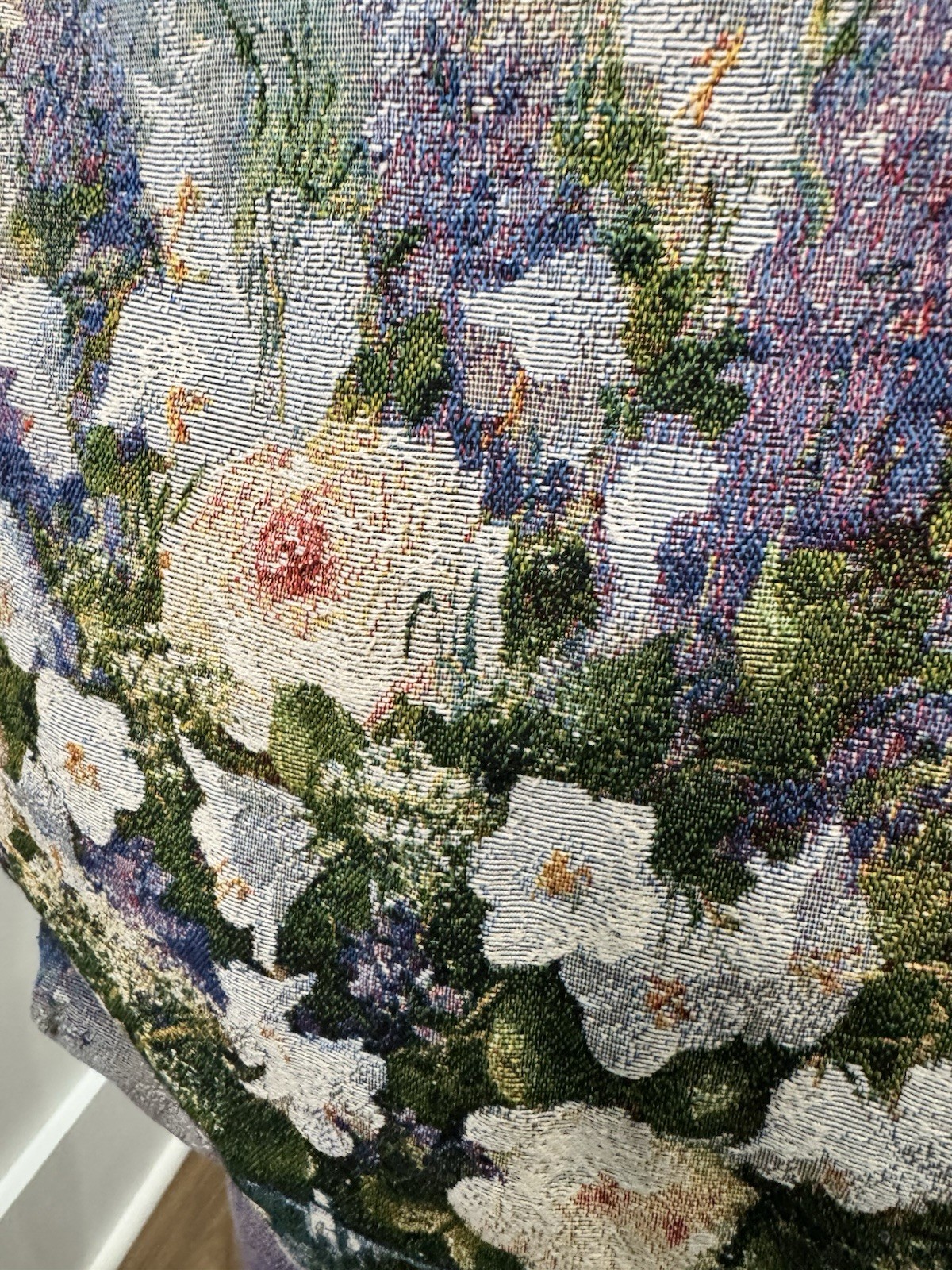 Floral & Nature Fabric Tote Bag, Multicolor, Zip Closure, Inner Pocket
