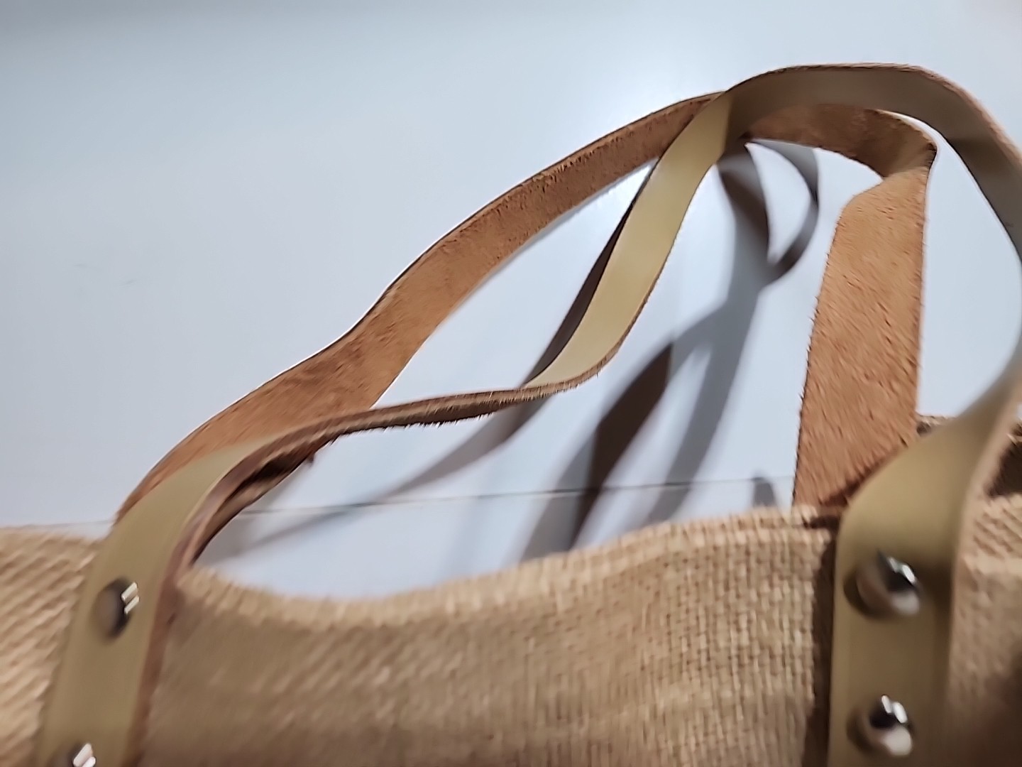 HOBO INTERNATIONAL BURLAP JUTE TOTE BAG WITH CHANGE PURSE