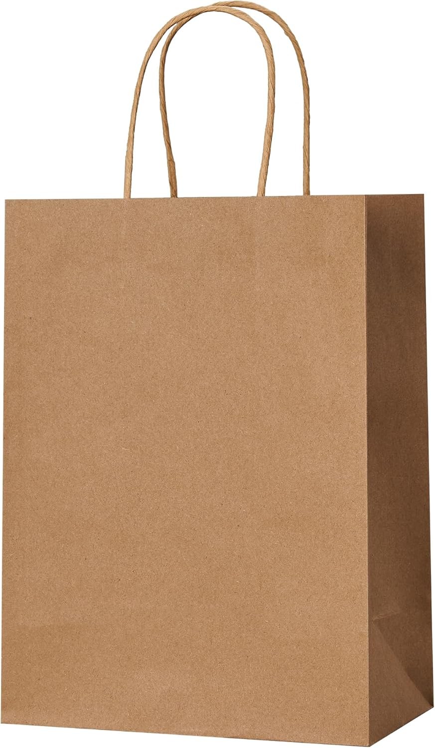 Brown Paper Bags with Handles in Bulk, 50pcs Kraft Paper Bags 8×4.5×10.8 inch,
