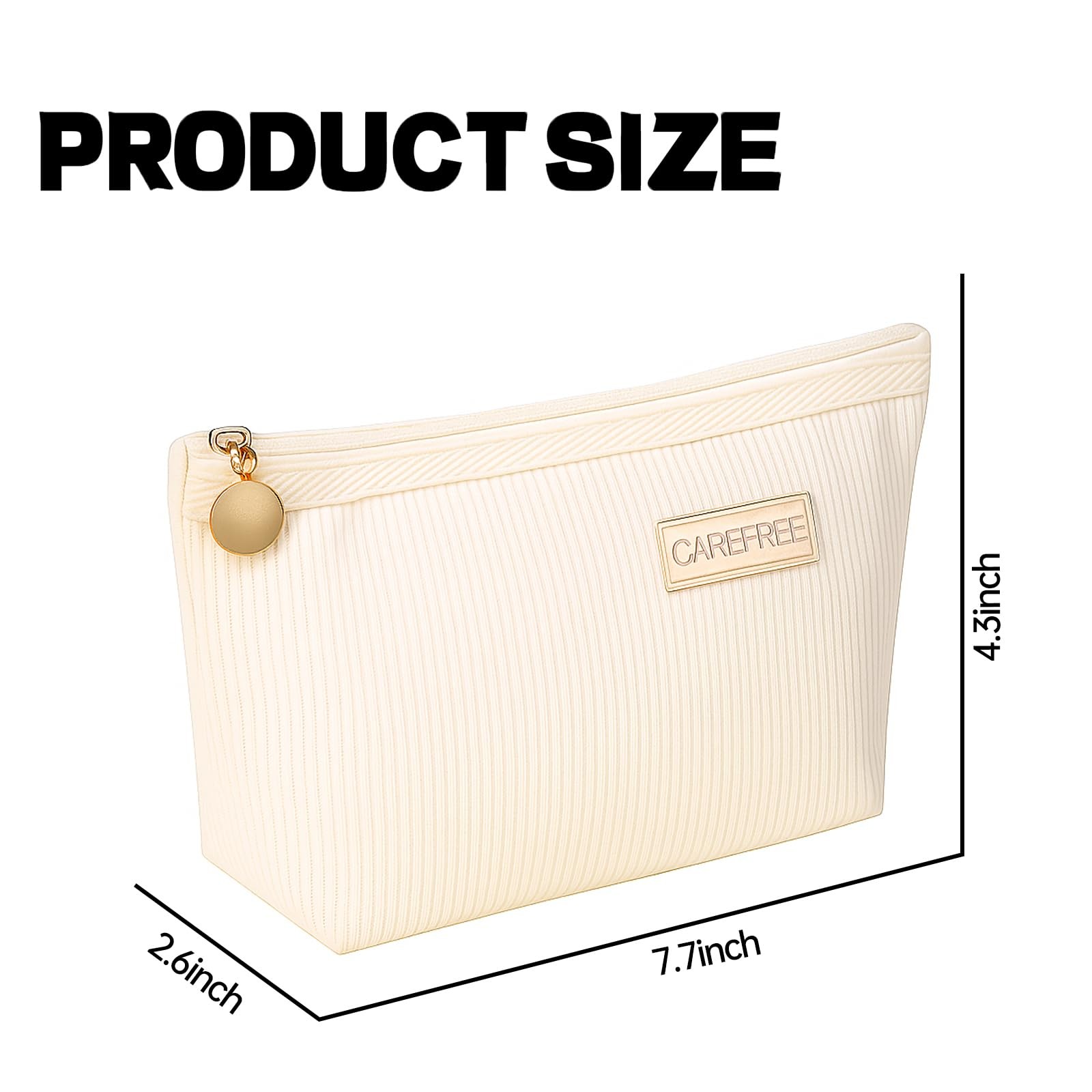 Zinmilin Makeup Bag White,Cosmetic for Purse Make Up Bags,Travel White