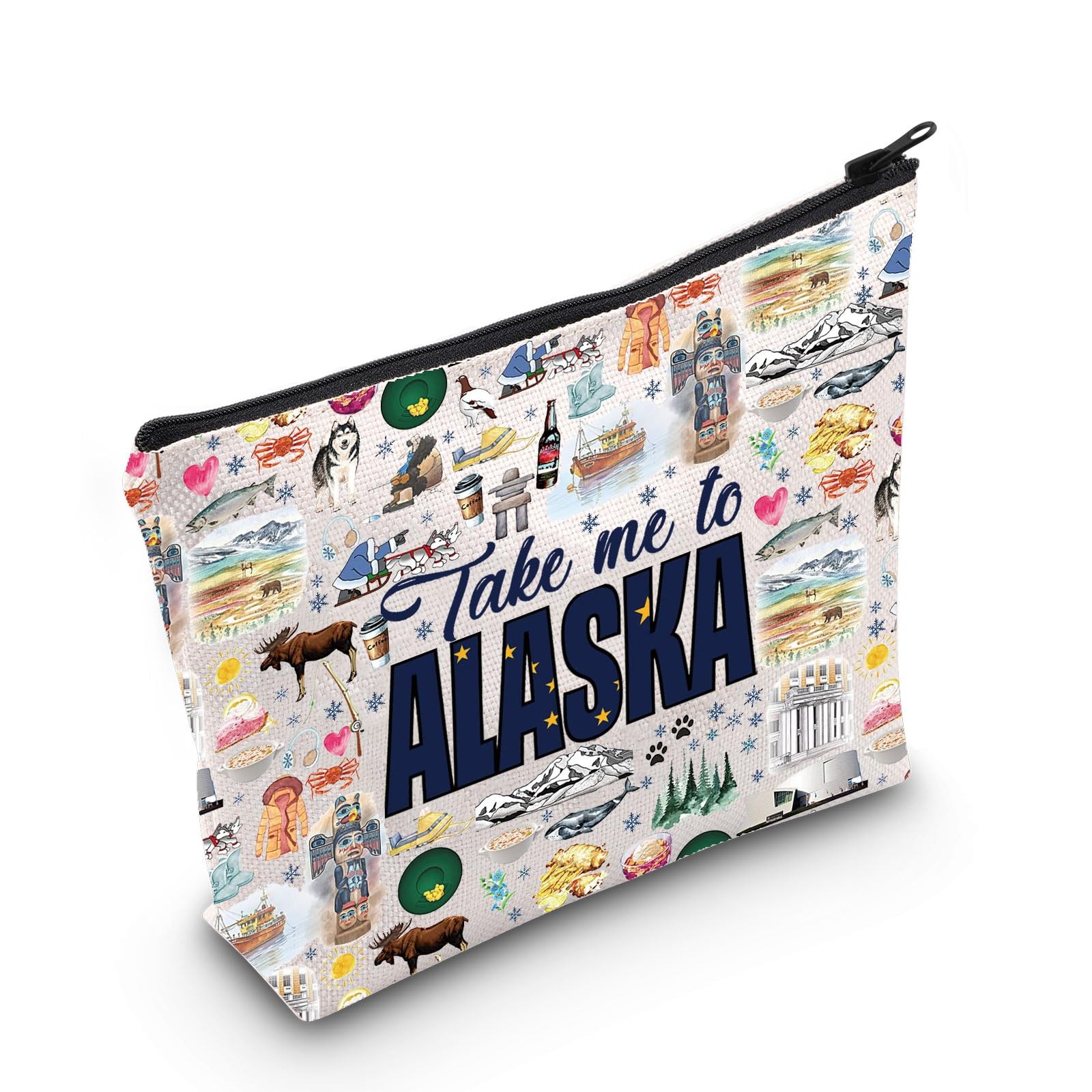 WZMPA Alaska State Travel Makeup Bag Tour Gift Take Me To
