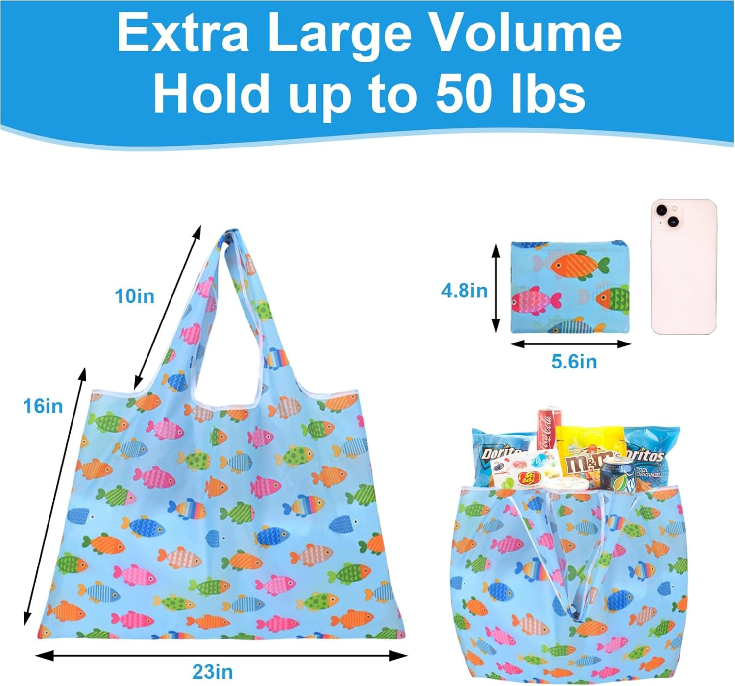 Extra Large 50lbs Foldable Reusable Shopping Bags kitchen reusable grocery bags