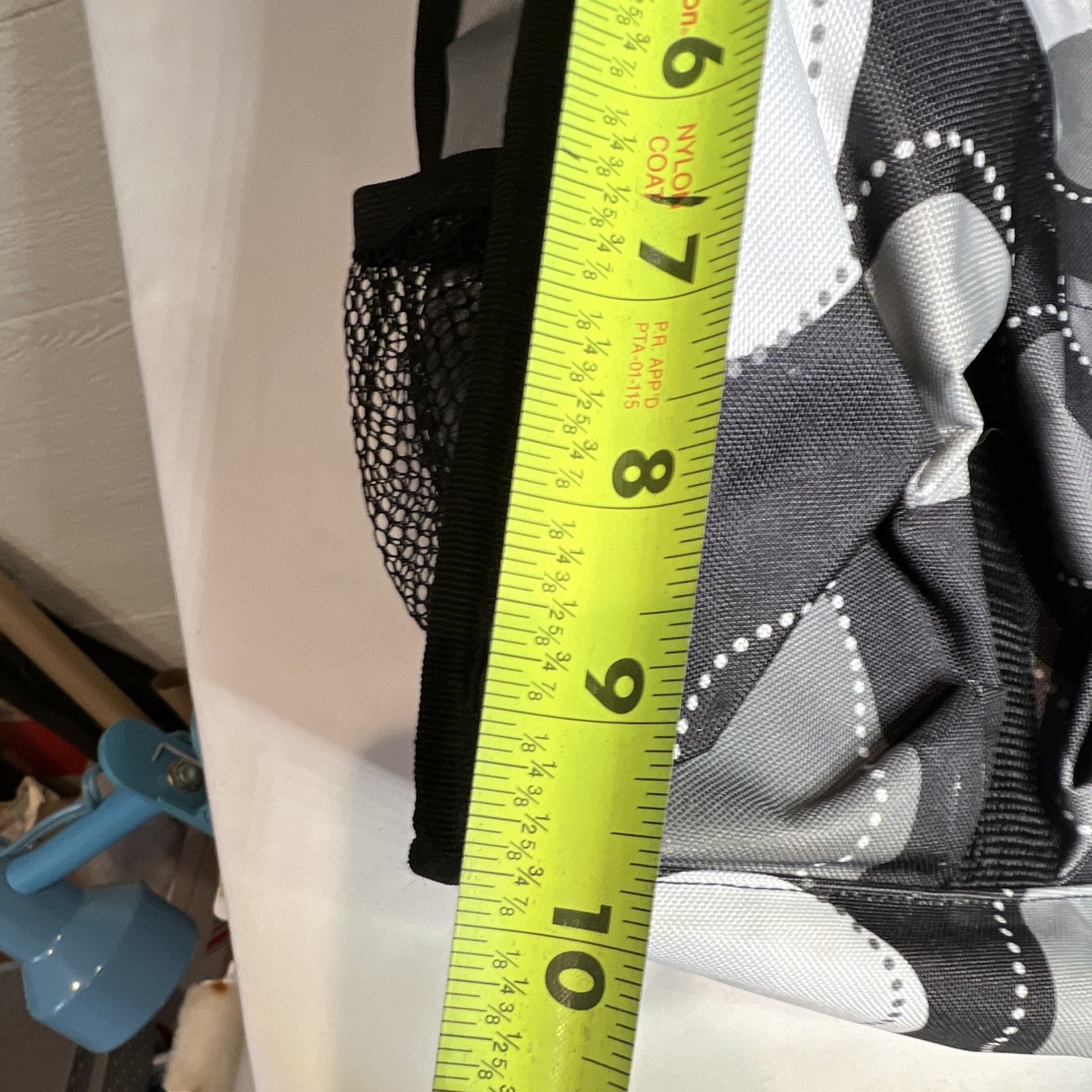 Thirty-One Reusable Shopping Bag Polka Dot Black Gray White Mesh Pocket 15 qt