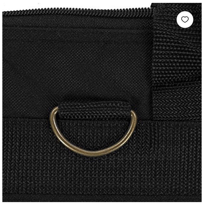 TOTE BAG EMBROIDERED GRAND PIANO BLACK CANVAS 13″ X 18″ POCKETS ZIPPERS