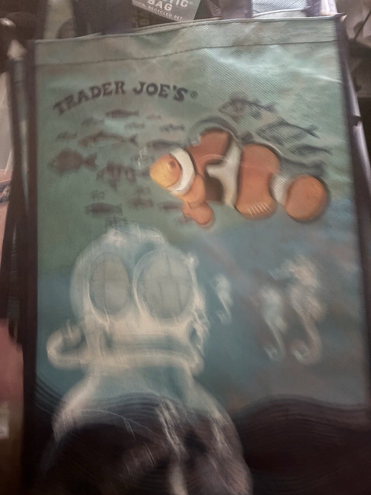 NEW Trader Joe’s Market Reusable Bag Ocean Clown Fish Tote Grocery Shopper RARE