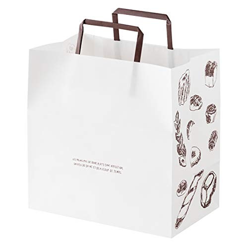 HEADS Fresh Bread Paper Bags Brown Made in Japan 26 x 26 x 16 cm Pack of 50