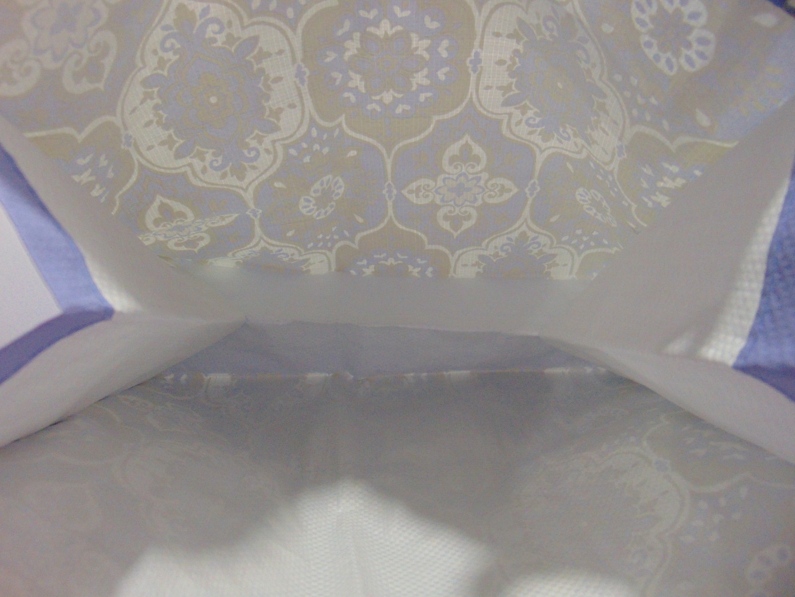 Hallmark Reusable Tote Shopping Bag Blue White And Gold Floral Medallions NWT