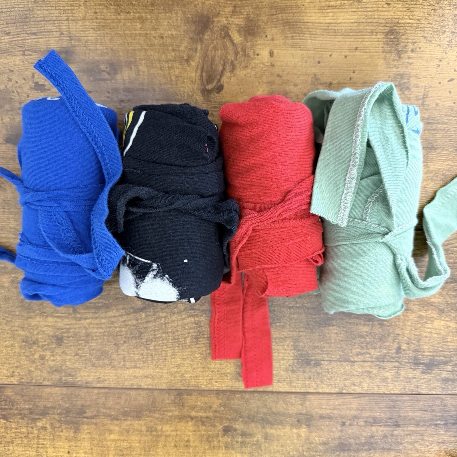 Upcycled T-shirt Tote Bags Set Of 4 Shopping Grocery Compact Reinforced Handmade