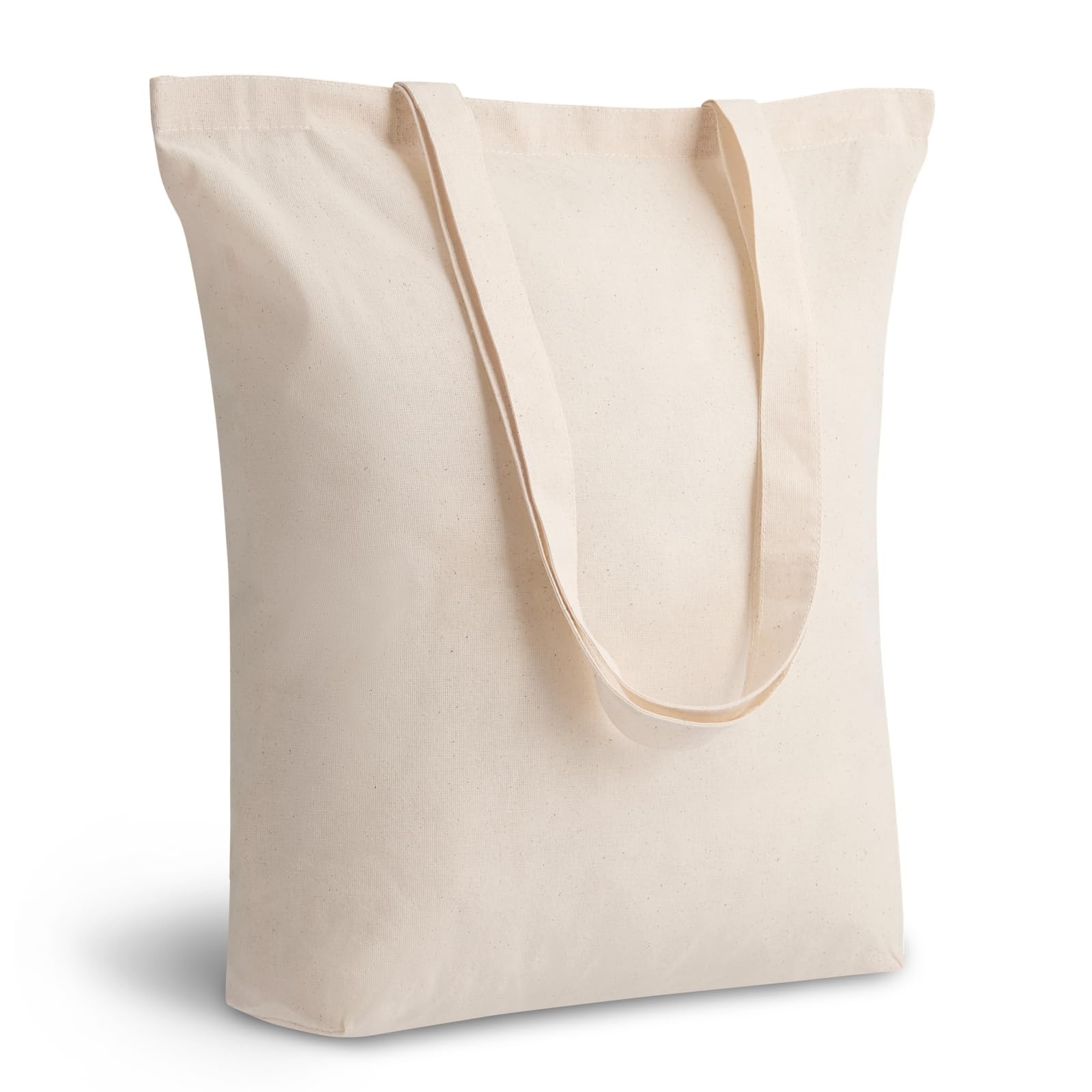 48-Pack Cotton Tote Bags with 4″ Gusset, 15″x16″x4″ Economical Lightweight Re…