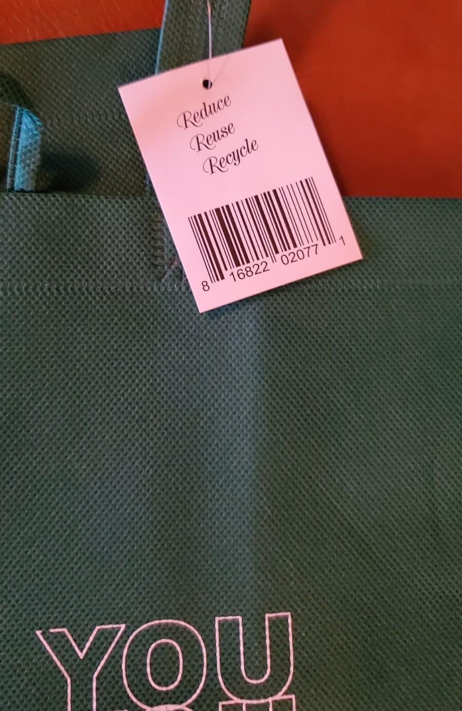 Reusable Recycled 2 Count Shopping Bag Tote 2ct Green Brand New with Tags