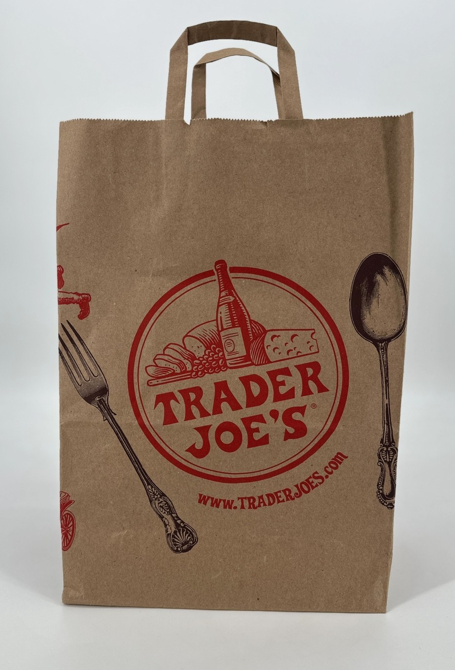 Trader Joe’s Reusable Burlap Shopping Bag Vegetables 16x12x8” 2 Paper Bags Set