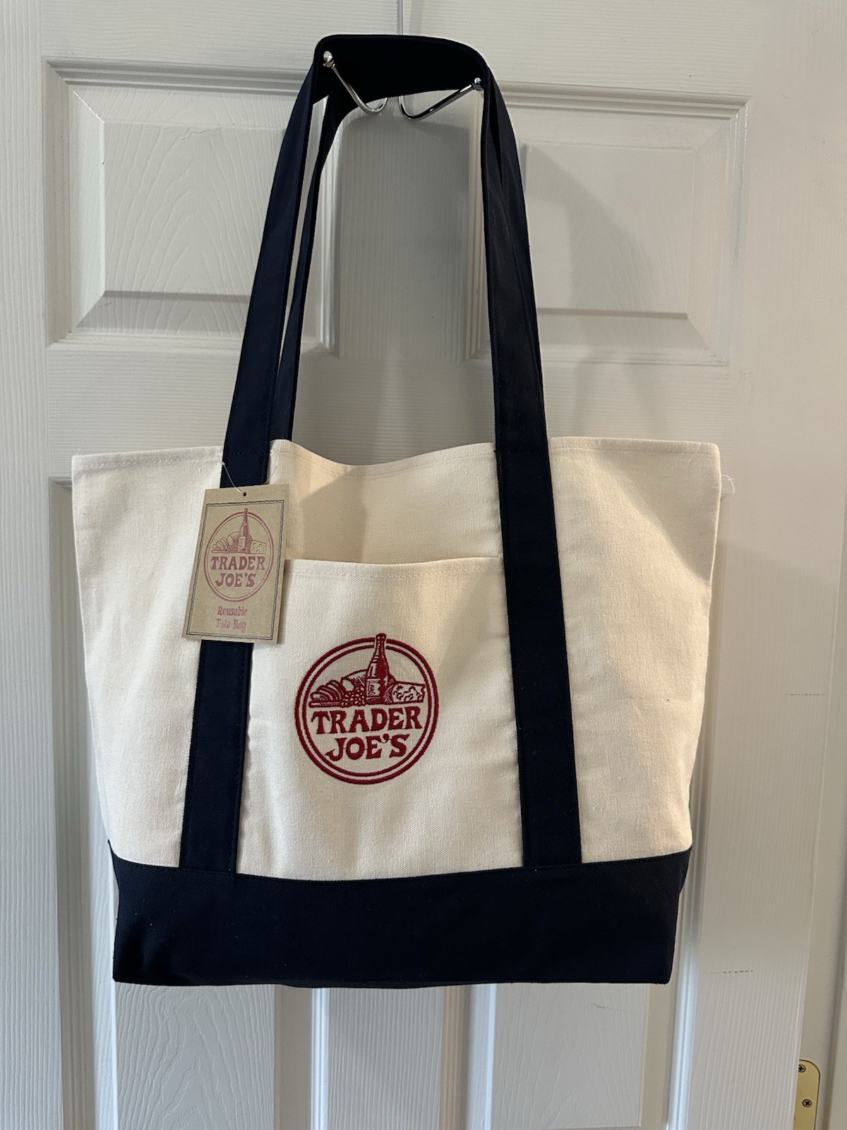 Trader Joe’s Large Classic Navy Blue Canvas Tote New W/tags-Limited Supply