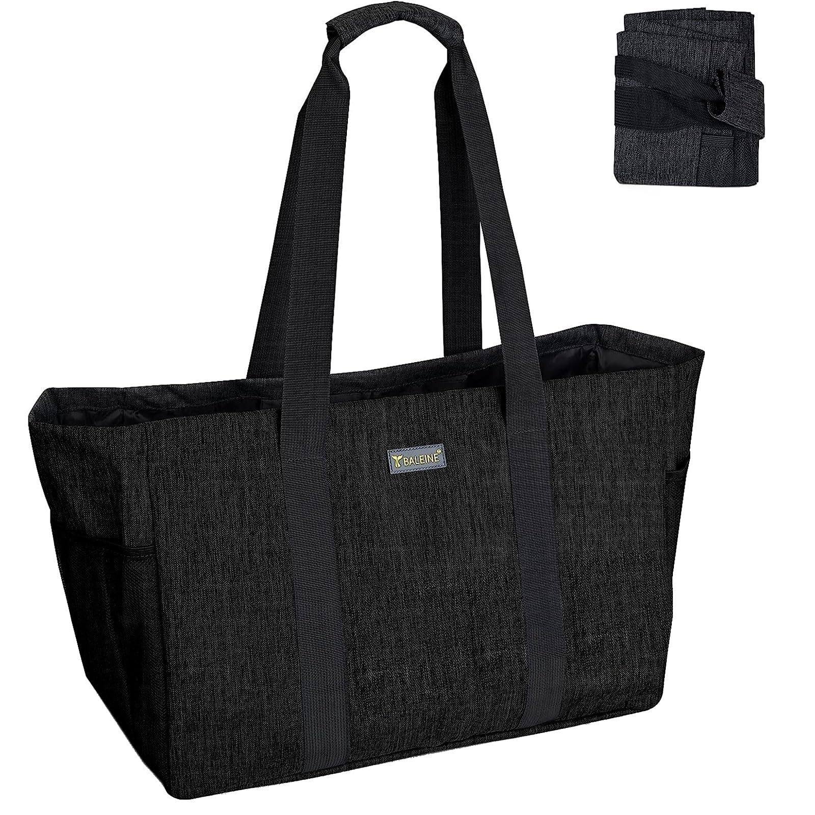 9-Gallon Soft Extra Large Utility Tote Foldable Reusable Storage Bag Charcoal