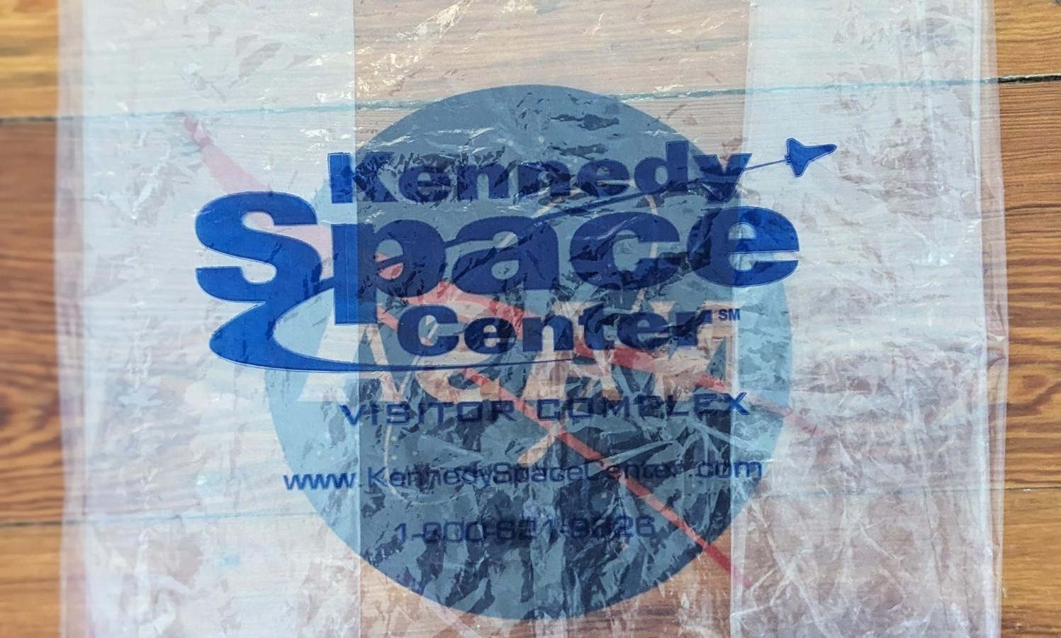LOT OF 6 NASA Kennedy Space Center Shopping Gift Clear Plastic Bags Bag 12×16