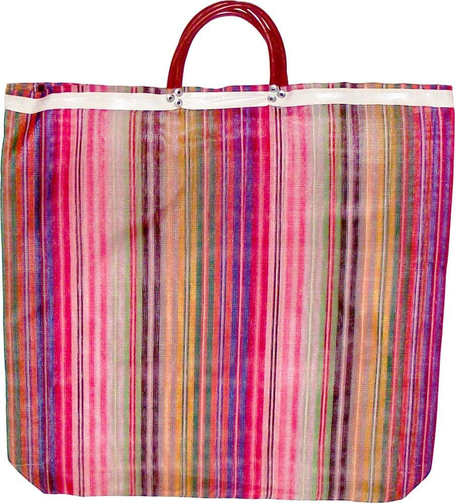 3 Large Mesh Market Bags, 20 X 22 Inches, Reusable Grocery Bag, Multicolored