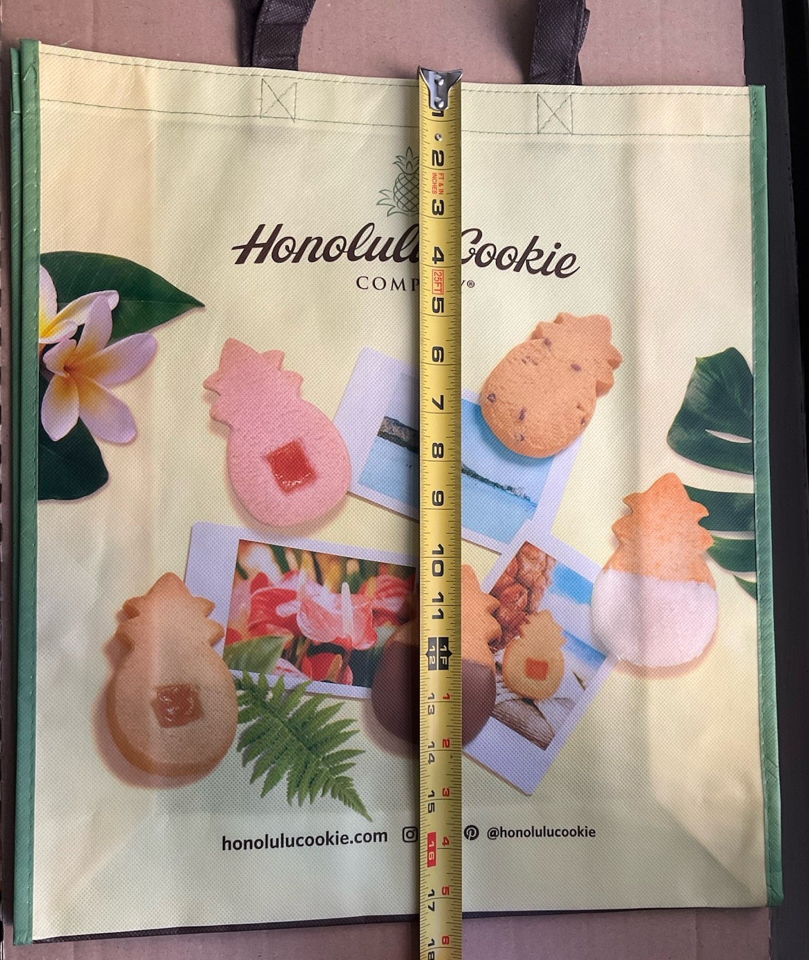 Honolulu Cookie Company Large Tote Bag 15.5” X 17”